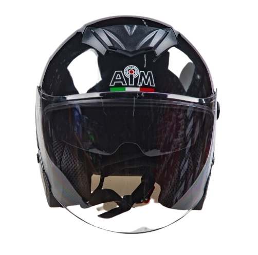 Шлем мото открытый AiM (Аим) JK526 Black Glossy XXXL | Мототека