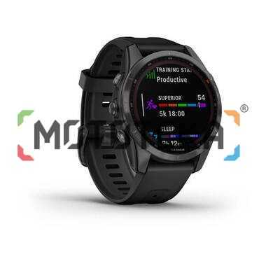 Мультиспорт.часы Garmin (Гармин) Fenix 7s Sapphire Solar, DLC-покрытие,серые с черным ремешком (010-02539-25)