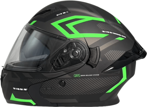 Шлем мото интеграл Helmet TQ 901 чёрный/зелёный XL | Мототека