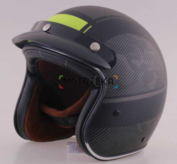 Шлем мото открытый RACER (Рейсер) BLD-181 (XXL) черный/зеленый
