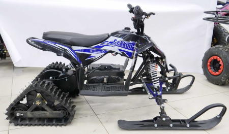 Квадро снегоход (снегоцикл) детский электрический Motax (Мотакс) Gekkon Snow 1300W черный/синий (машинокомплект) - купить с доставкой, по выгодной цене в интернет-магазине Мототека